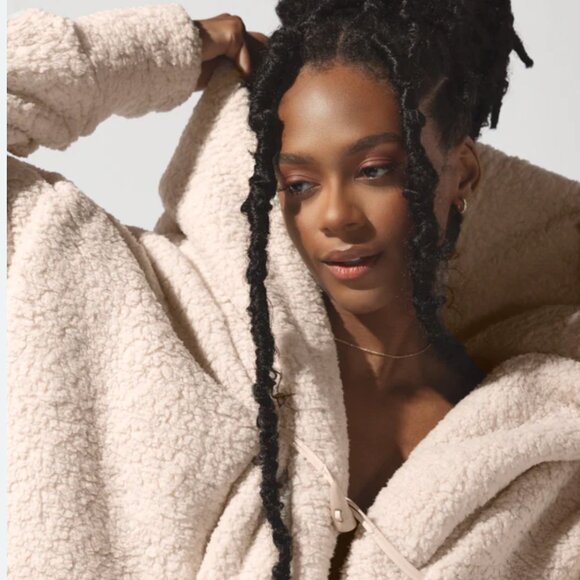 POPFlex Faux Sherpa Cocoon Coat Size S/M Overside Comfy - Picture 2 of 10